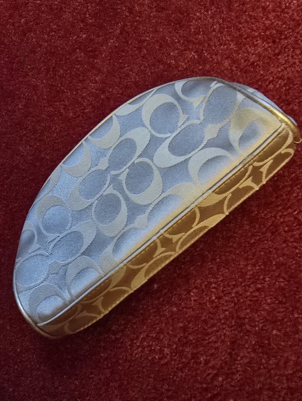 New Gold Coach Signature Estee Lauder Cosmetic Bag - Picture 6 of 8
